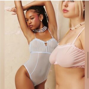 NWT Parade Sheer Blue Bodysuit
